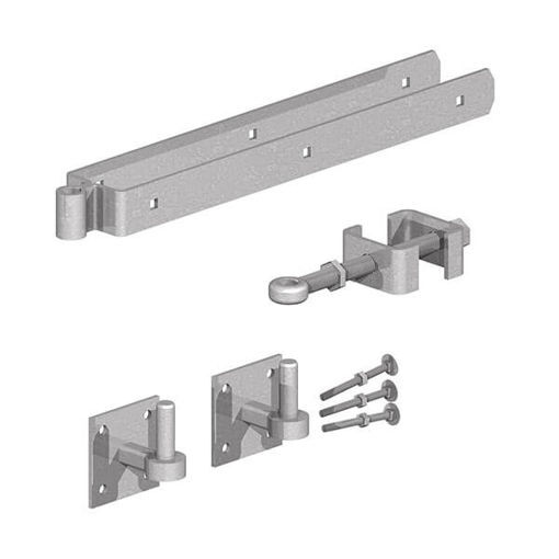 Picture of 450mm Adjustable Field Gate Hinge Set On 100 x 100mm Plates