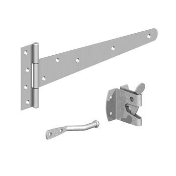 Picture of Pedestrian Gate Fixing Kit - Galvanised (Includes Pair Of T-Hinges & Auto Catch)