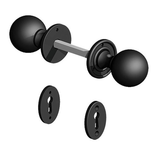 Picture of Ornamental Cast Ball Knob Set - Black