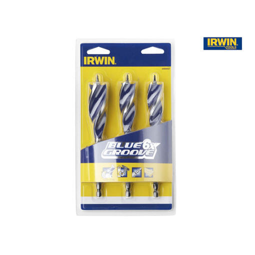 Picture of 3 Piece Irwin 6X Wood Drill Bit Set 20mm, 22mm, 25mm