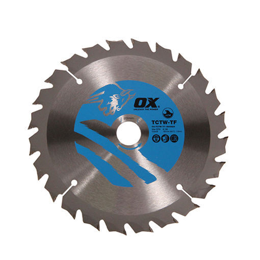 Picture of 165/20mm, 24 Teeth - Ox Thin Kerf Circular Saw Blade (For Cordless Saw)