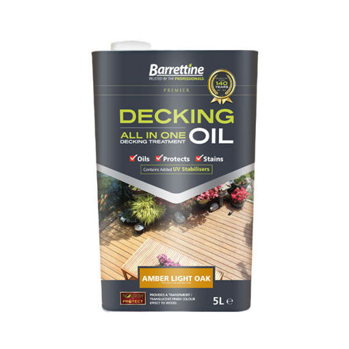 Picture of Barrettine Decking Treatment Amber Light Oak - 5.0 Litre