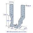 Picture of 47mm x 237mm Adjustable Joist Hanger